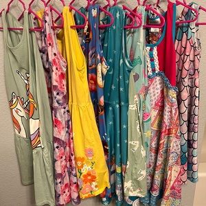 Lot of 9 Sleeveless Dresses, Girls Size 8/Medium